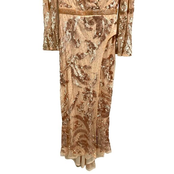 Mac Duggal Vintage Rose 5222 Size 4 Long Sleeve Formal Maxi Dress Gown NWT - Picture 6 of 10